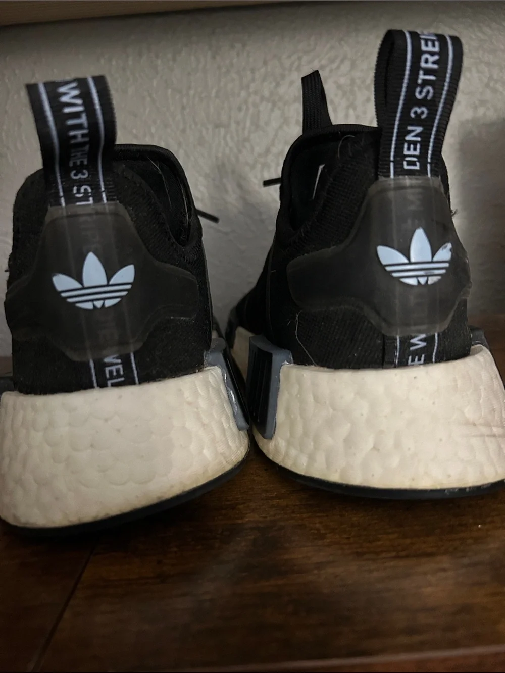 adidas Black & White Blue NMD R1 Casual Sneakers